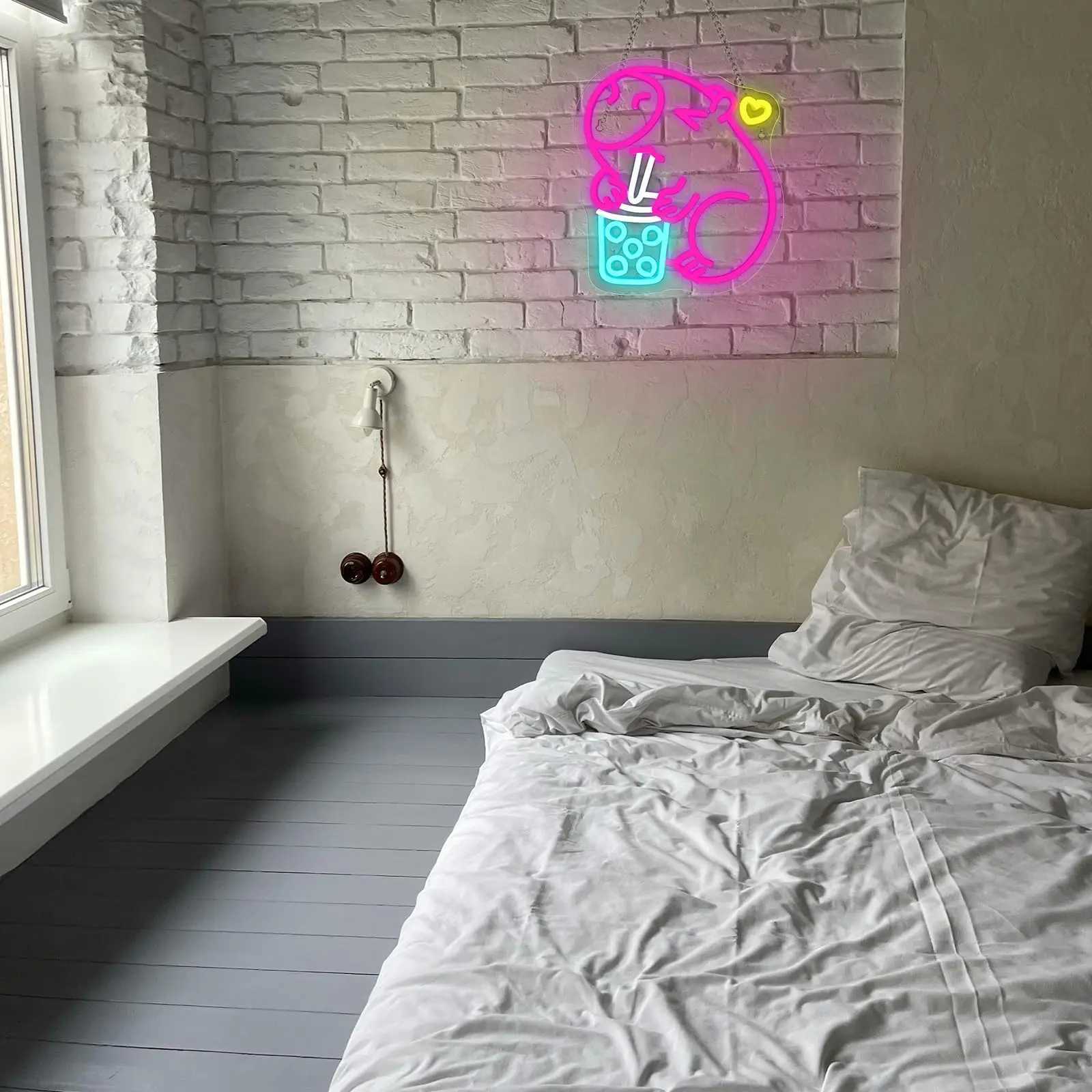 Capybara Neon Sign Capybara Tea Neon Signs for Baby Room Man Cave Bar Club Living Room Party Bedroom Gifts Y250916