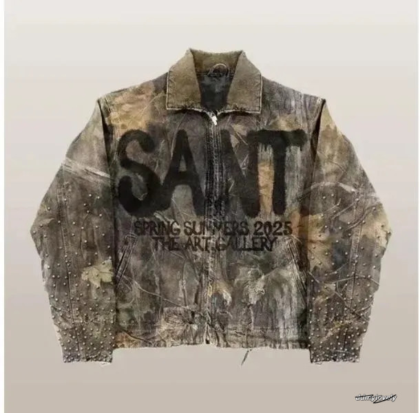 Men's Jackets Streetwear Vintage Leopard Camouflage Jacket Y2k Coats Men Women Hip Hop Letter Patchwork Embroidery Oversized Clothes ddmylovely