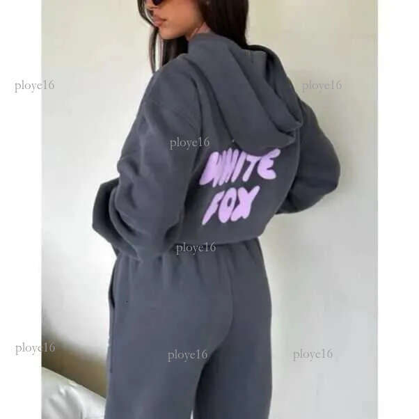 Whitefoxsweatshirt Designer High Street Fashion Foam Print Streetwear Tracksuit For Woman Baggy Jogger Sweatsuit Comfortable Sweatpants 2 Piece Outfits 5A4