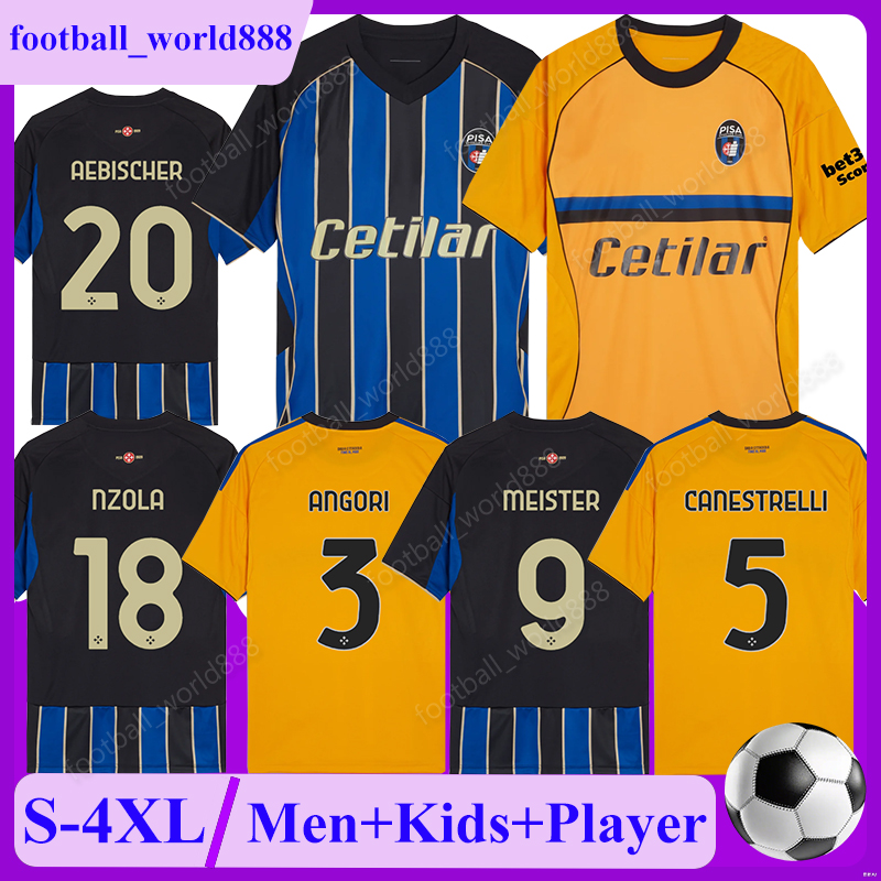 XXXL 4XL Pisa SC 25 26 Soccer Jerseys NZOLA MEISTER LERIS 2025 Football Shirts PICCININI BUFFON AEBISCHER football kit ANGORI TOURE MOREO STENGS Men Kids Kit Socks Set