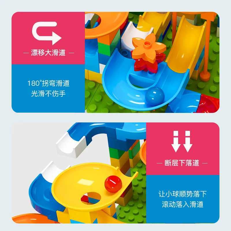 Marble Race Run Blocks Maze Ball Track Building Blocks Children Multifunctional DIY Assembly Ball Model Block Track Block Toys C250916