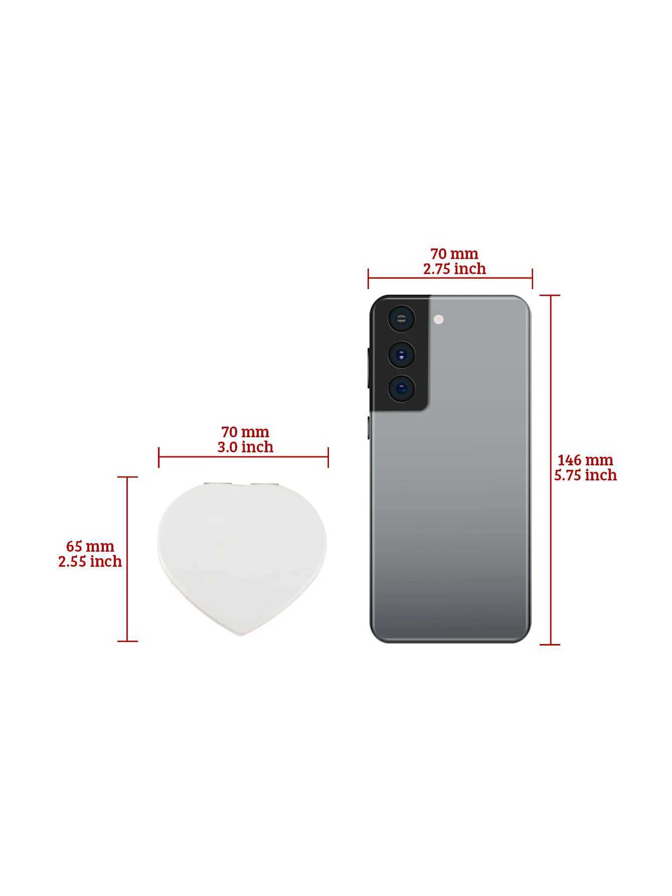 Heart Shape Double Sided Makeup Mirror 1x2x HD Magnification Black White Portable HolidayBirthdayWedding Hot Sale Now C250916