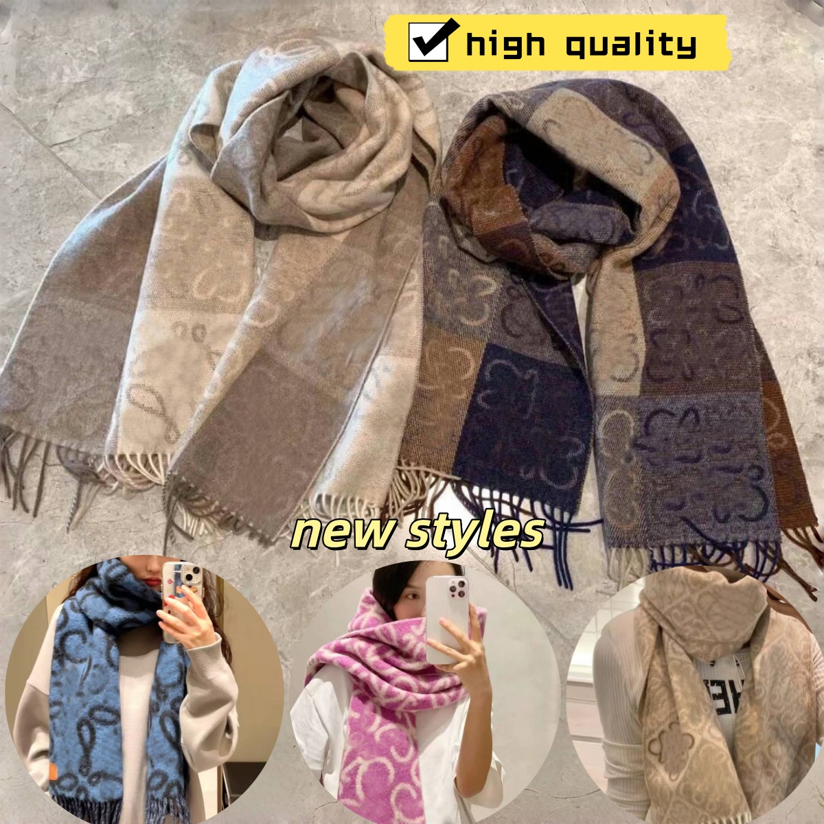 High quality Designer cashmere scarf Cotton Scarf Fashion Womens Autumn Winter designer scarf for women sjaal Soft Long Wraps Male Warmer luxury Scarves stylish hg6