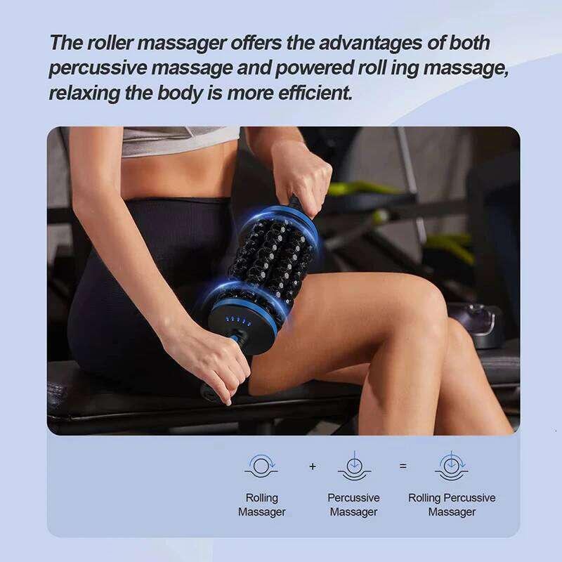 NEW Cordless Roller Body Massage Rechargeable Vibrators 360 Rolling Percussive Massager Muscle Relaxation Back Foot Leg Relaxer M250912
