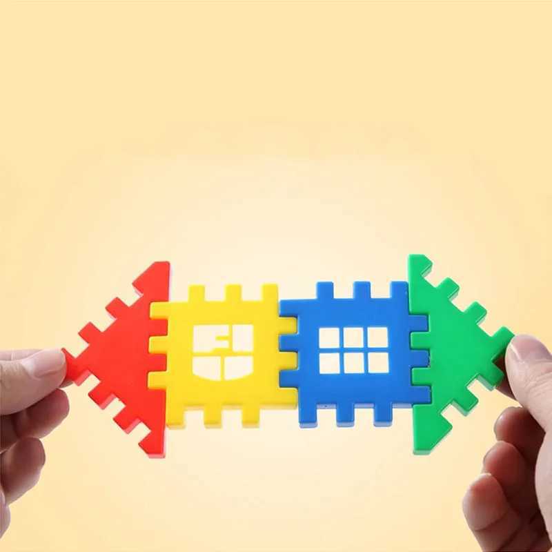 Building Blocks Colored Plastic Children Puzzle Toys 36 Years Old House Assembly Insertion Girls Boys Birthday Gift TMZ C250916