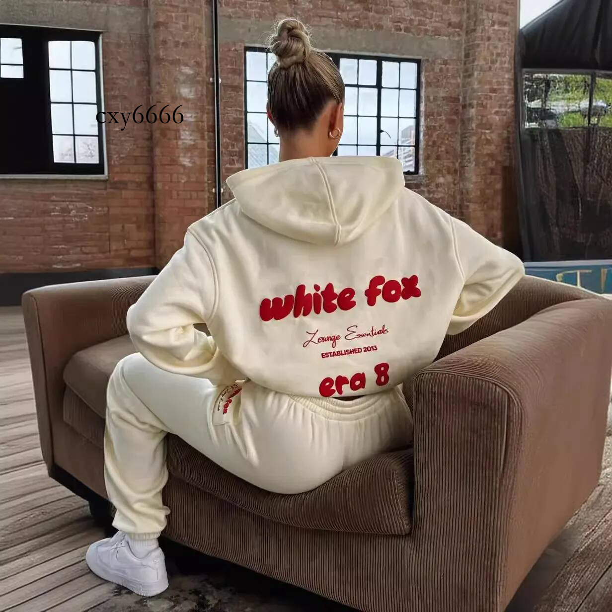 Whitefoxset Tracksuit Designer Mens Womens Hoodies Sets Spring Fleeced Letters Printing Loose Hooded Two Piece Sweatpants Jogger Pants Sport Tracksuit 7af