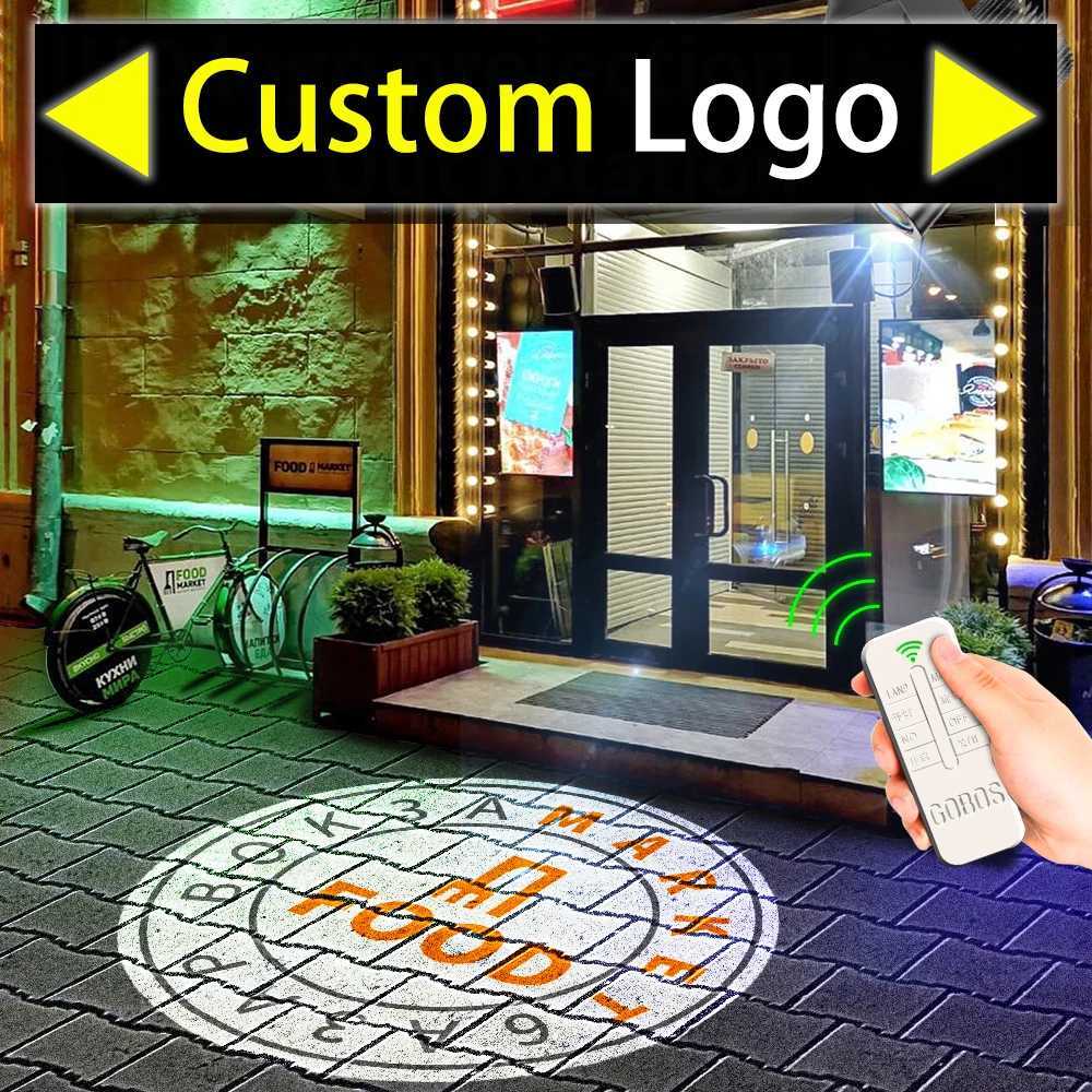 Custom Led Hd Indoor Door Head Projector Outdoor Waterproof Rotating Advertising Image Projection Lamp Gobo Projector Y250916