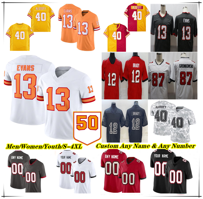 Baker Mayfield Football Jersey Mike Evans Bucky Irving Emeka Egbuka Rachaad White Sterling Shepard Tykee Smith Rob Gronkowski Vita Vea SirVocea Dennis Bucs David 4X