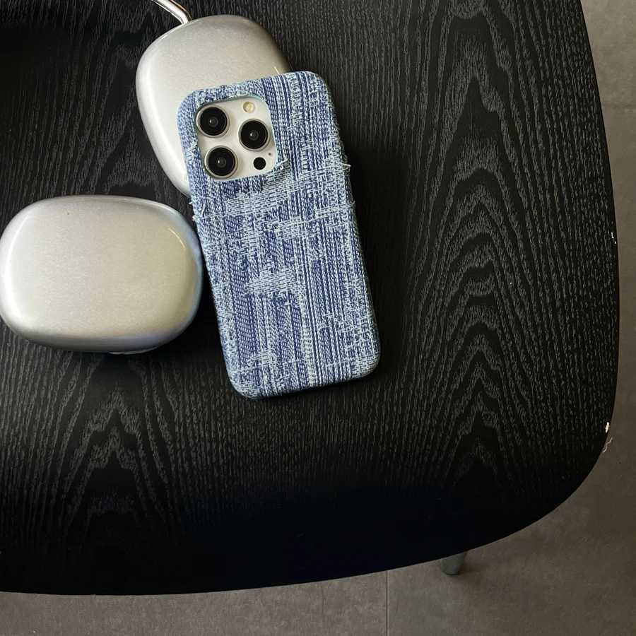 Fashion Denim Cloth Jeans Phone Case for iPhone 17 16 15 14 13 Pro Max Bumper Coque Skin Antiknock Fundas Cellphone Cover Y250916