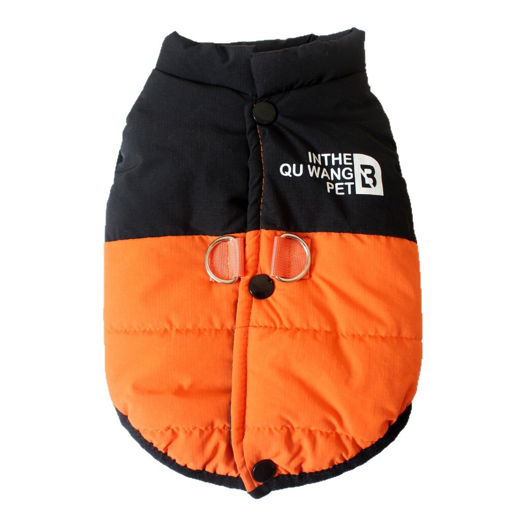 Dog Clothes Pet Apparel Small Dogs Cats Autumn Winter Warm Pullable Trendy Color Block Vest Cotton Jacket