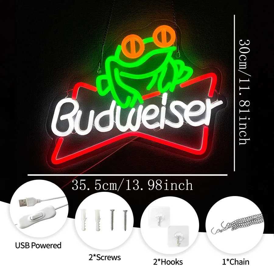 Budweiser Neon Signs For Wall DecorLED Neon Light for Bedroom Man CaveBarPubBistroGarageStoresRestaurant Birthday Gifts Y250916