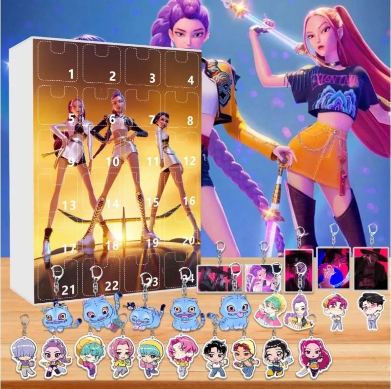 Kpop Demon Hunters Christmas Countdown Blind Box Witch Hunt Calendar Blind Box Backpack Car Keychain Acrylic Pendant