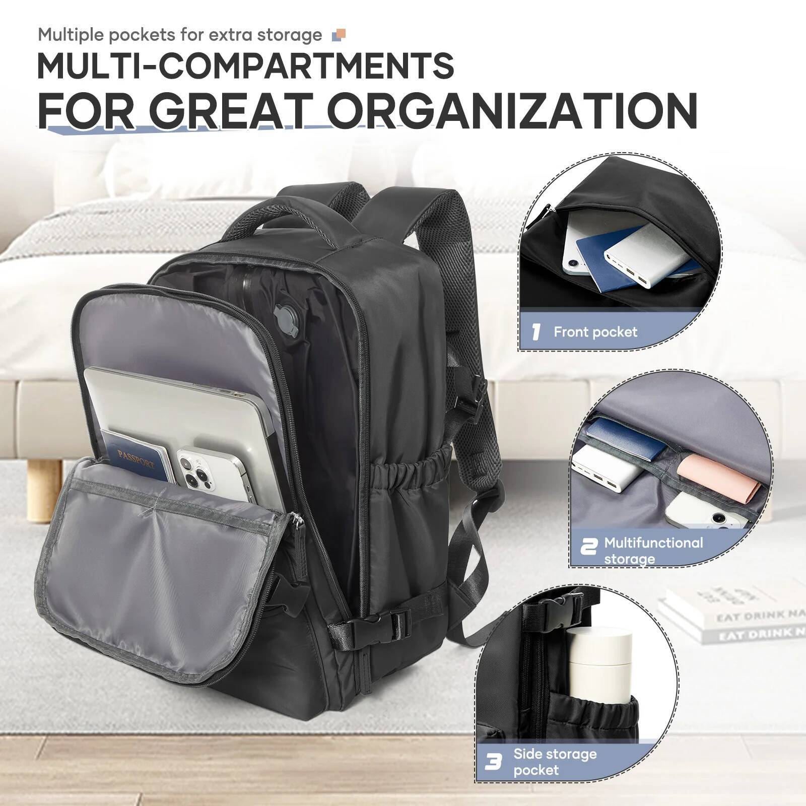 Travel Airbag 43x29x15 Cabin Bag Airplane, Ryanair 40x25x20 Electric Air Vacuum Hand Lage, Durable Backpack high-quality