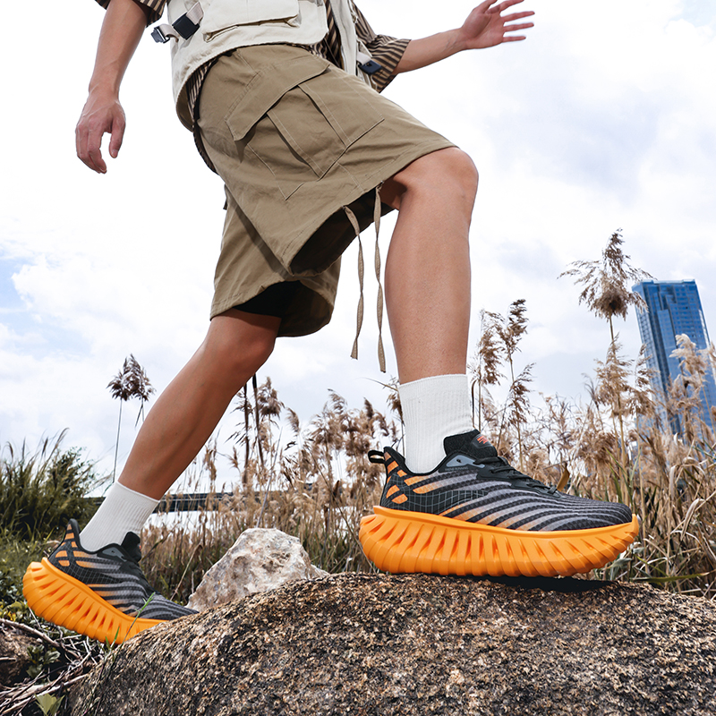 Men's Breathable Mesh Running Shoes - Height Boosting Sneakers for Sports & Casual Wear