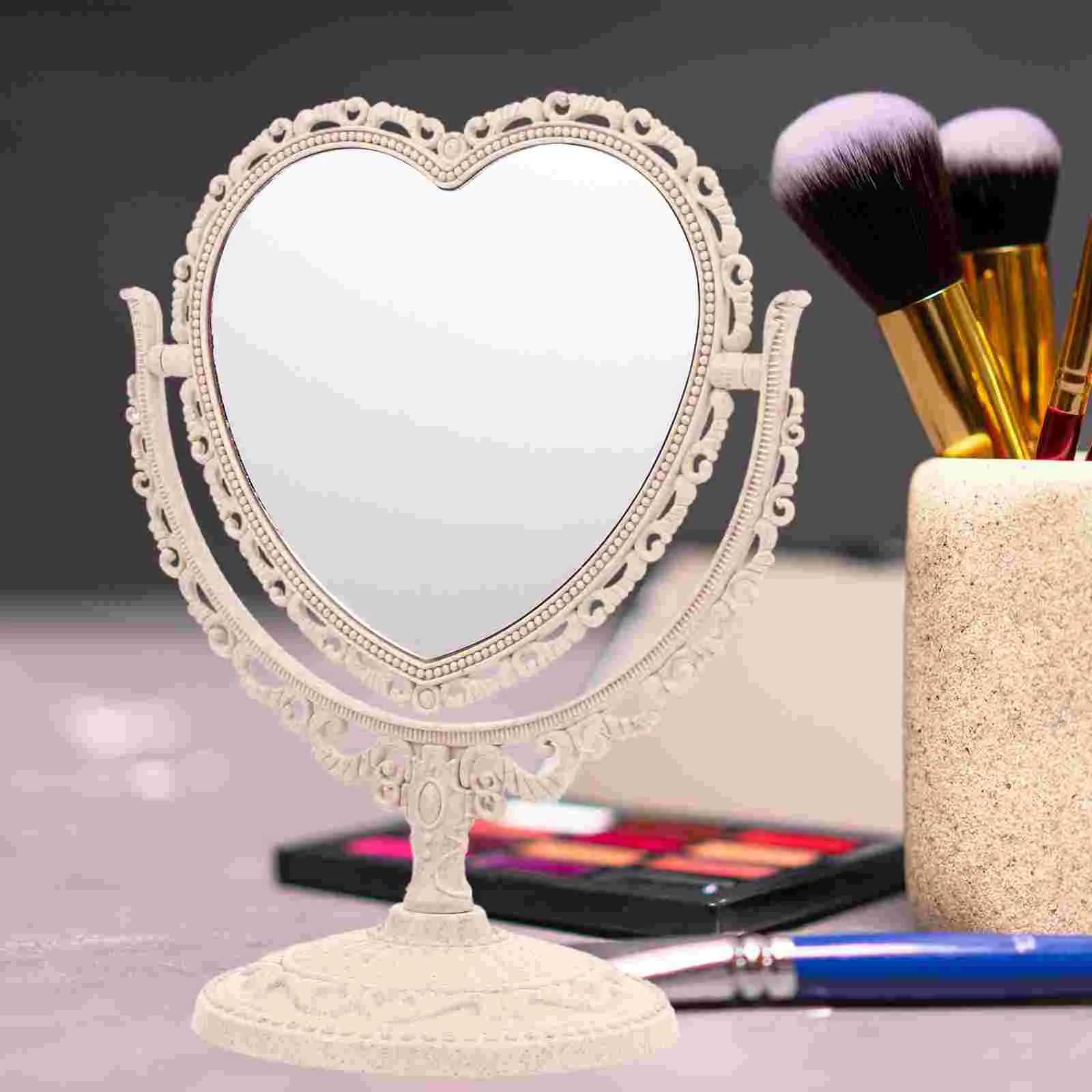 Rotating Vanity Mirror Beige Makeup for Dresser Girl Desk Plastic Vintage Chic Details C250916