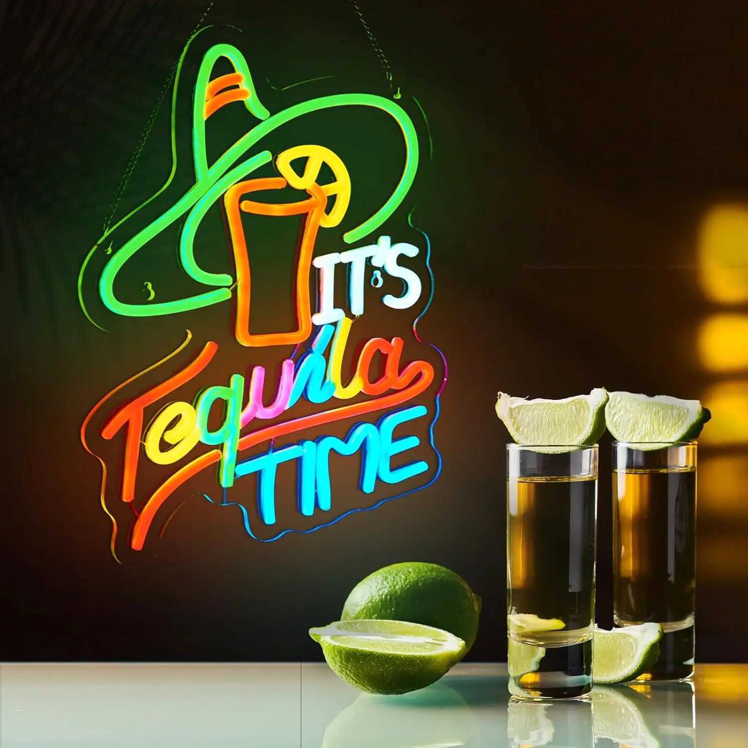 Its Tequila Time Neon Sign Neon Lights for Beer Bar Pub Shop Man Cave Beach Party Decor Aesthetics Draw Celebratory Gifts Y250916