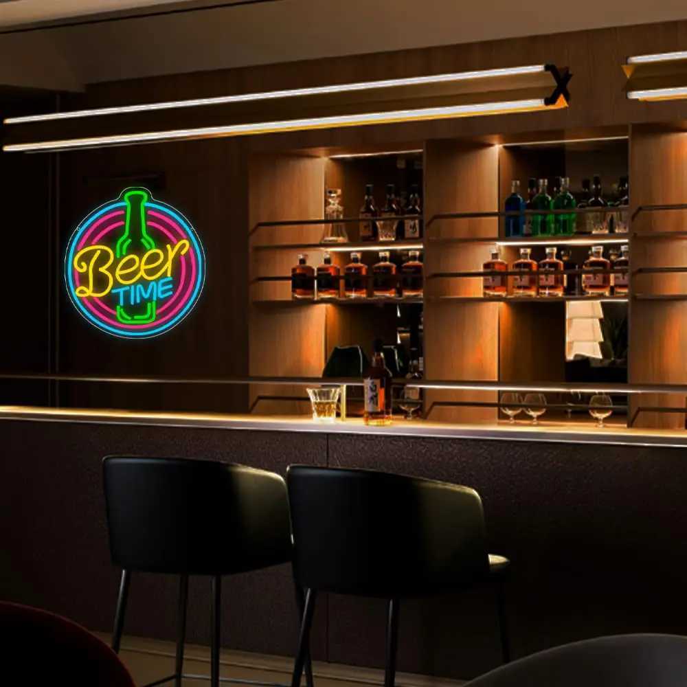 Bar Neon Sign Beer Led Sign for Wall Decor Beer Time LED Light for Home Bar Pub Night Club Man Cave Party Art Decor Gift Y250916