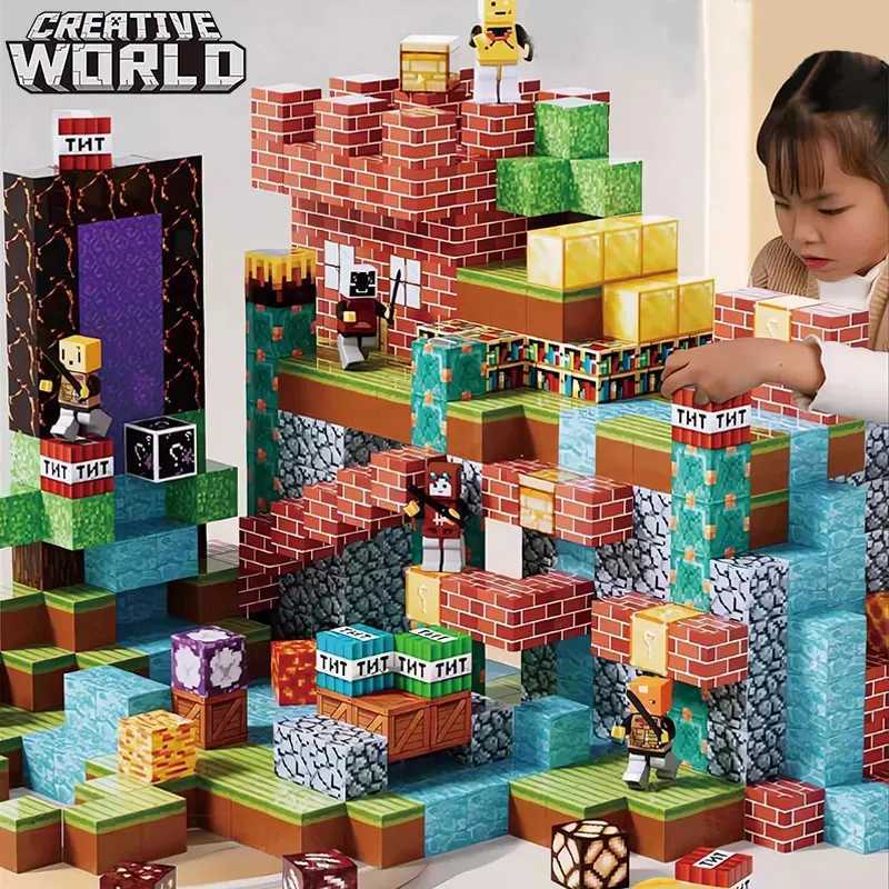 Magnetic Blocks Magnet Tiles Toys Magnetic Building Blocks Cubes Stacking Magnets for Kids Birthday Gifts for Boys and Girls C250916