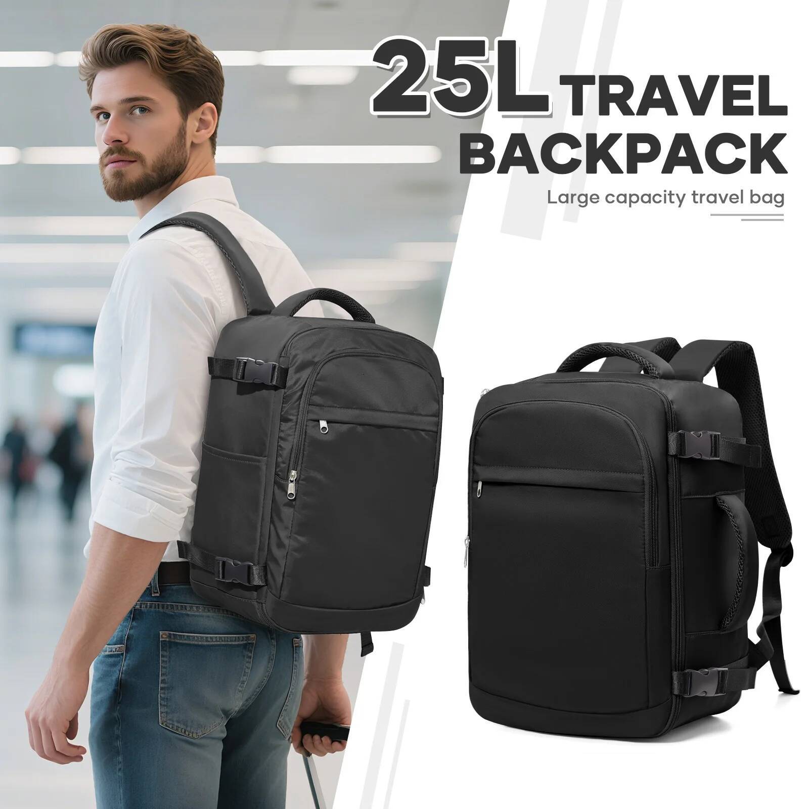 Under Seat Backpack, Wizz 40X30X20 Airplane Travel Convenient Men Laptop Backpack Outdoor Carry-On Bag High-Quality