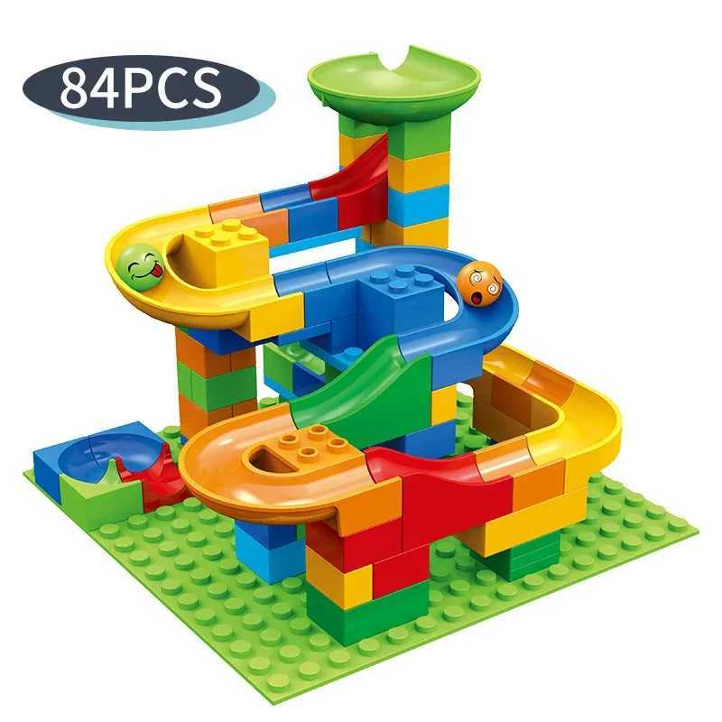 Marble Race Run Blocks Maze Ball Track Building Blocks Children Multifunctional DIY Assembly Ball Model Block Track Block Toys C250916