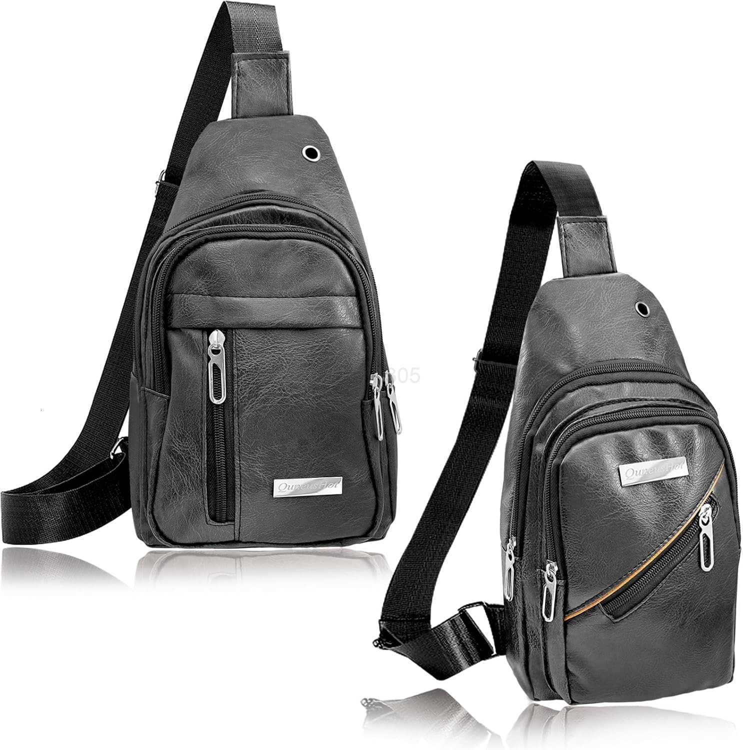 QuneusHot 2Pcs Sling Bags for Crossbody Small Leather Backpack Anti Theft Casual Chest Bag Travel Hiking for Men Women Z259016