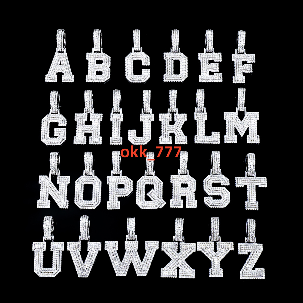 Letter Necklace S925 Sterling Silver Alphabet Necklaces Trendy Custom Name Necklace Personalized Pendant Moissanite Letters