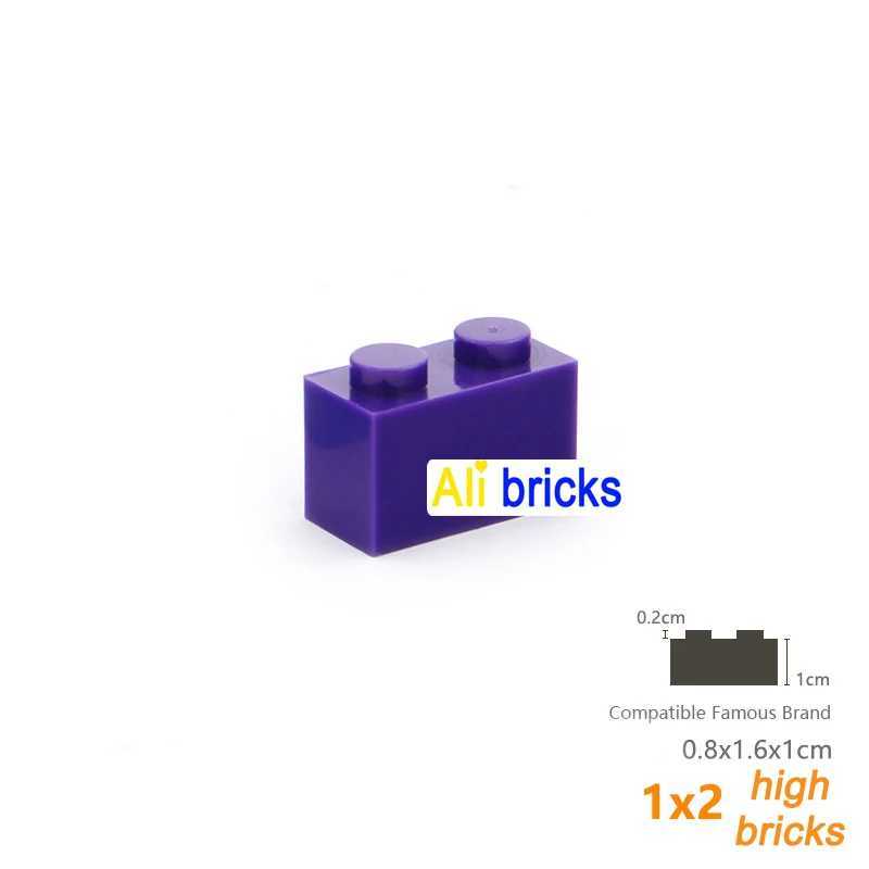 60pcslot Bulk Blocks Building Bricks Thick 1X2 Educational Assemblage Construction Toys for Children Size Compatible With Brand C250916