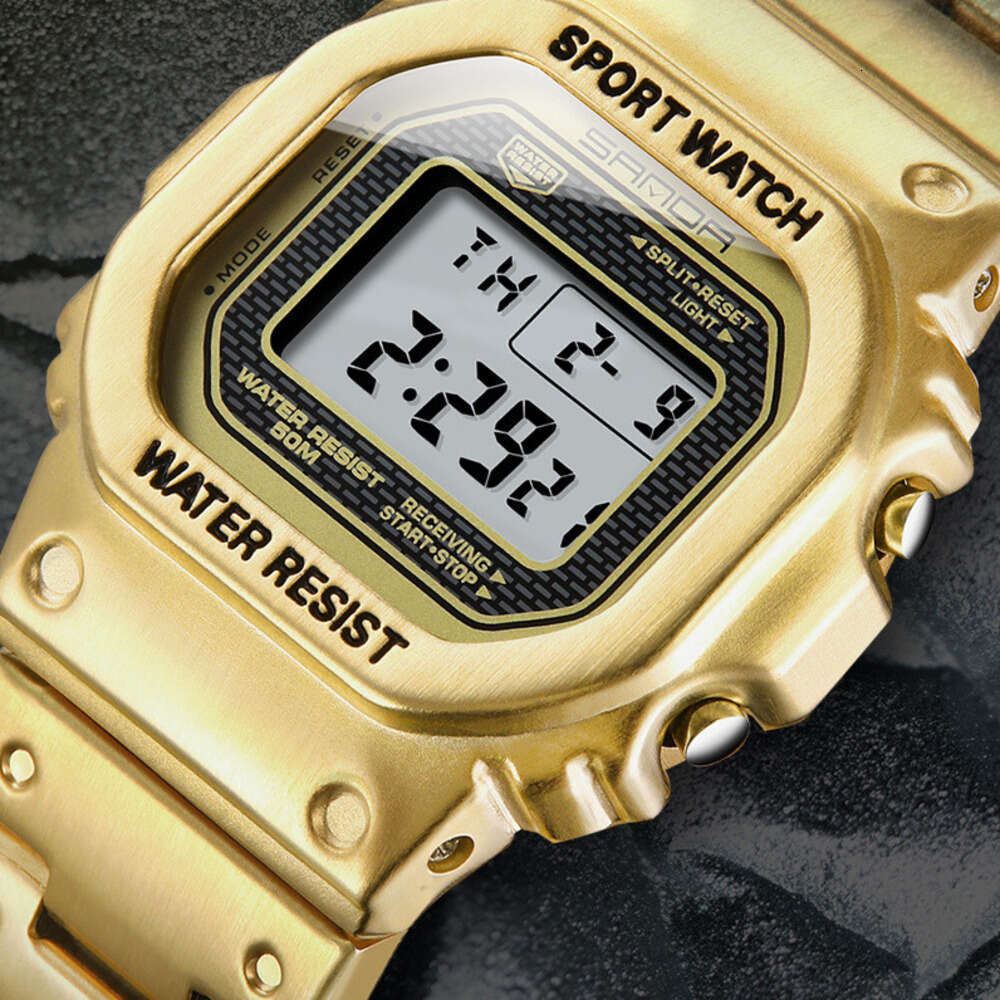 DHwatches Sanda Hot-Selling Fashion Trend Men's Business Outdoor Sports Personality Square Single Display Electronic Watch