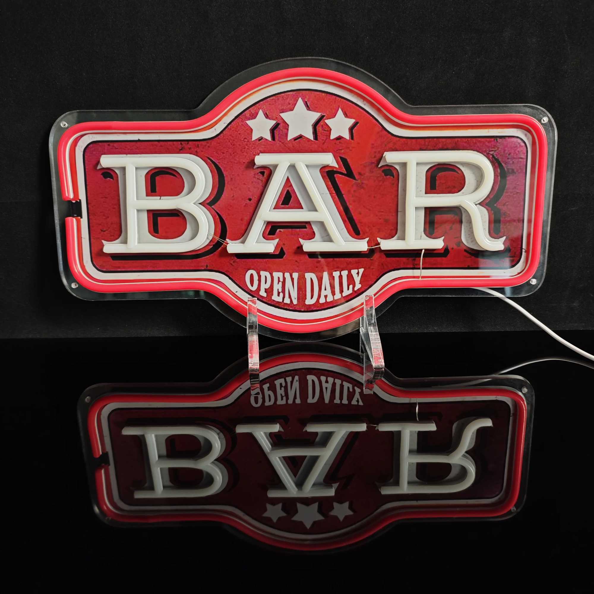 1 bar open LED neon sign retro wall decoration suitable for mens holes game rooms arcade or home bars Y250916