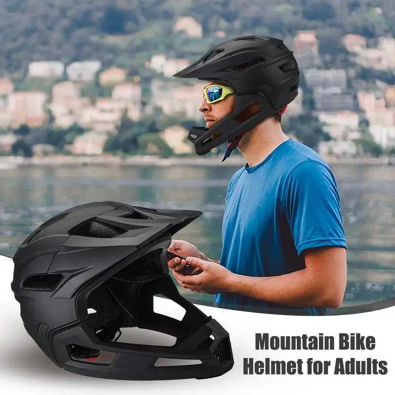 Full Face Mountain Bike Helmet Adult Racing Downhill Mountain Bike Helmet for Mountain Bike Lightweight Adjustable J250916
