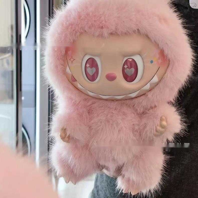 Big Angel Labubu 38CM on-hand leader blind box hand office doll first generation soft vinyl plush hanging ornament sweetheart L250916