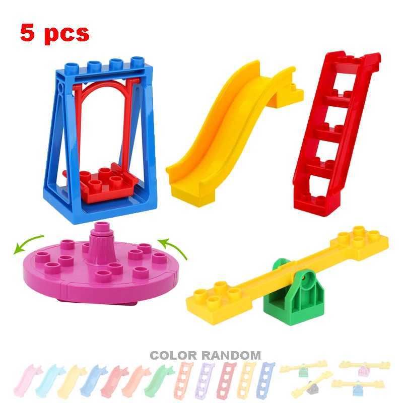 Big Building Blocks Playground Pipeline Parts Slide Ladder Swing Compatible Bricks Sets Baby Assemble Education Montessori Toys C250916