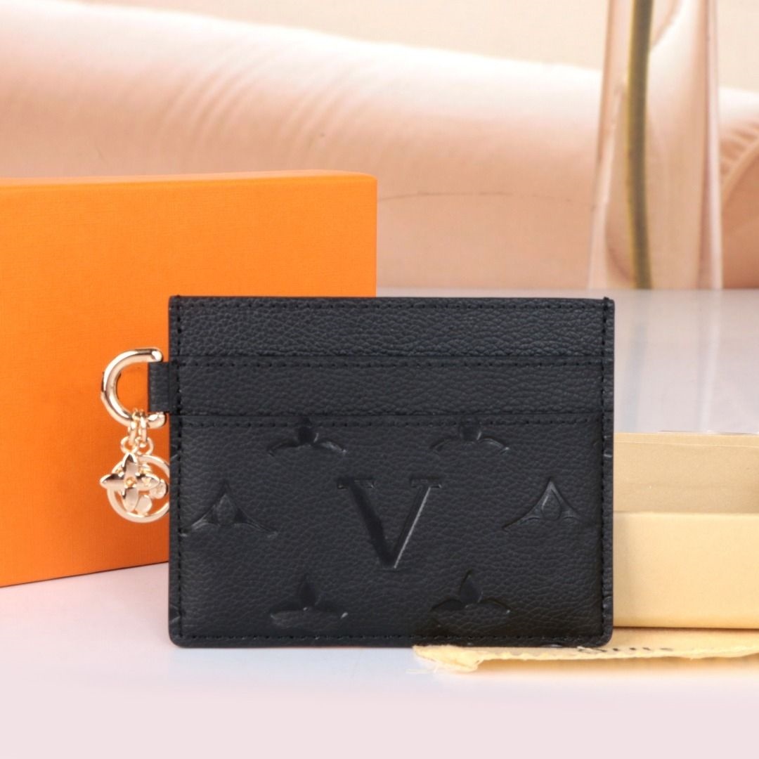 Fashion Designer card holder pink wallet charm bag Womens Men keychain Sac coin purse leather Mirror quality cardholder id card With box Luxury mini wallet key pouch