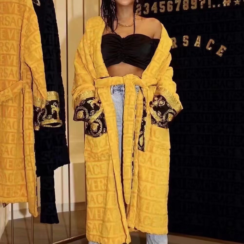 for men and women sleep unisex man cotton sleepwear night highquality bathrobe Brand designer robe breathable elegr SIZE 3XL