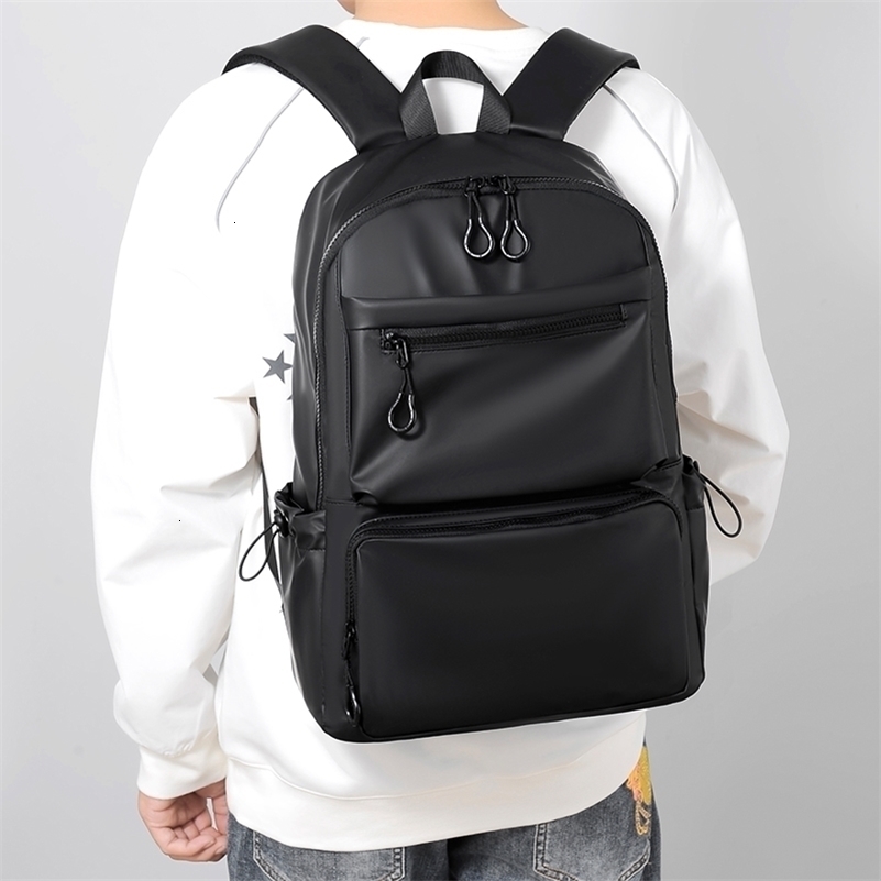 1Pcs 14inch Fashion Casual Backpack Spacious Laptop CompartmentWaterproof FabricIdeal for Men Students and Professionals 250915