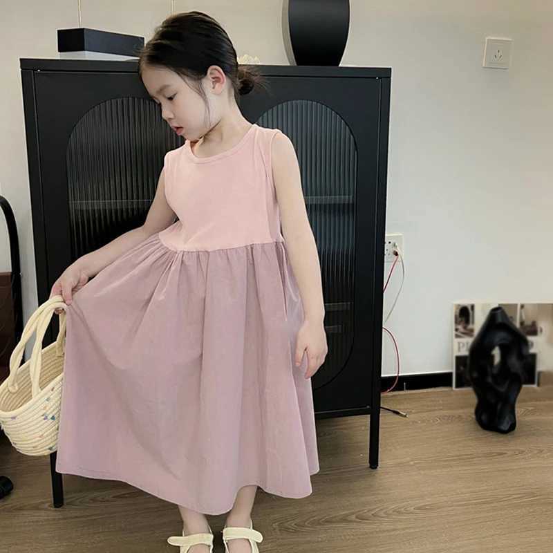 Classic Sleeveless Fluffy Dress for Kids Girls Summer Cotton Soft Casual Fluffy Dress for Sweet Princess Party Traveling Camping C250916