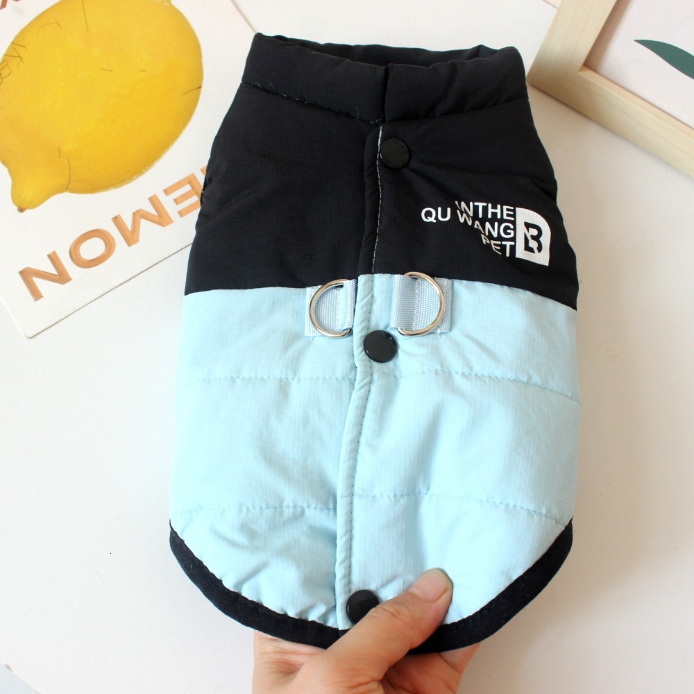 Dog Clothes Pet Apparel Small Dogs Cats Autumn Winter Warm Pullable Trendy Color Block Vest Cotton Jacket