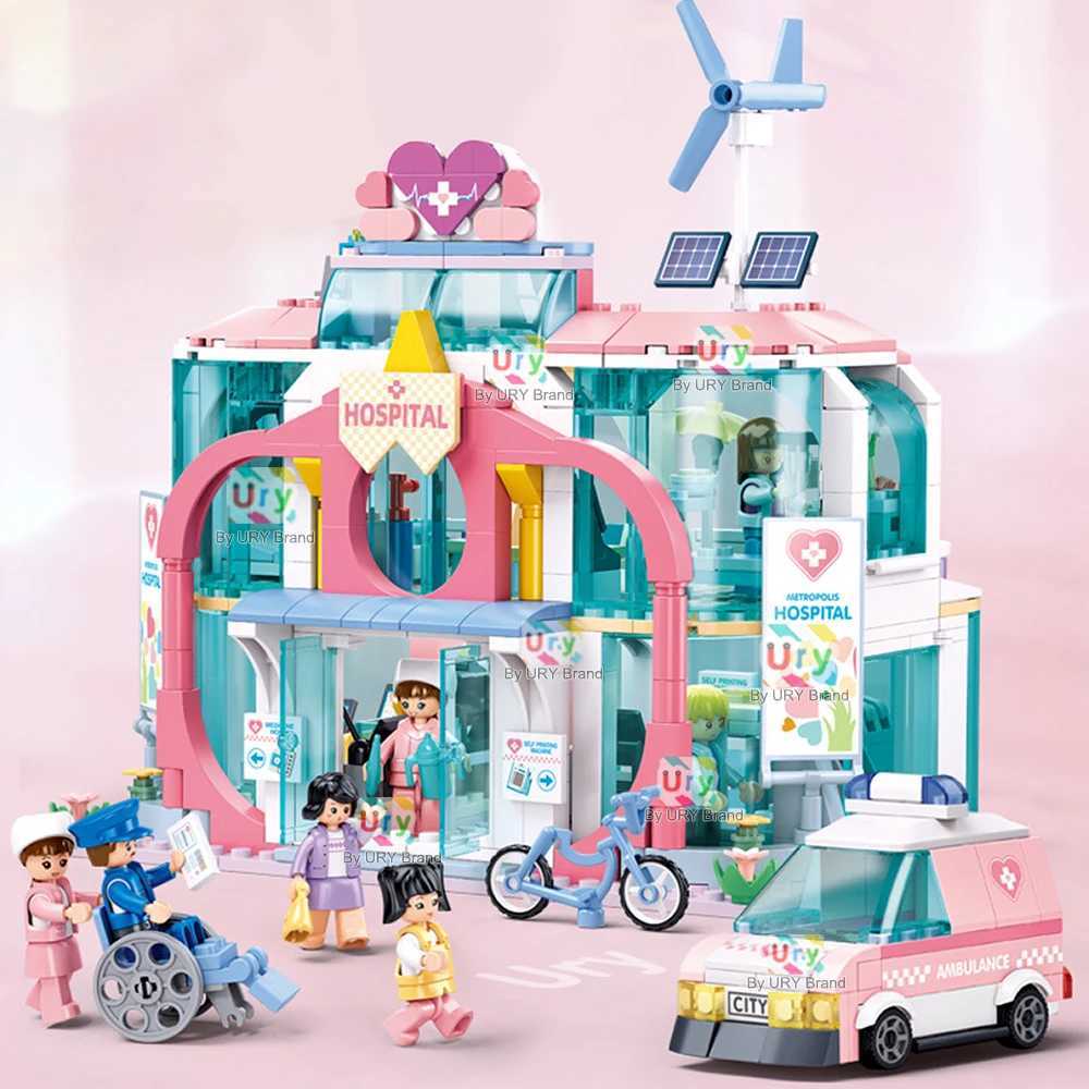 Sluban Friends House City Hospital Ambulance Rescue MRI Room Inpatient Ward Building Blocks Set DIY Toy for Girl Birthday Gift C250916