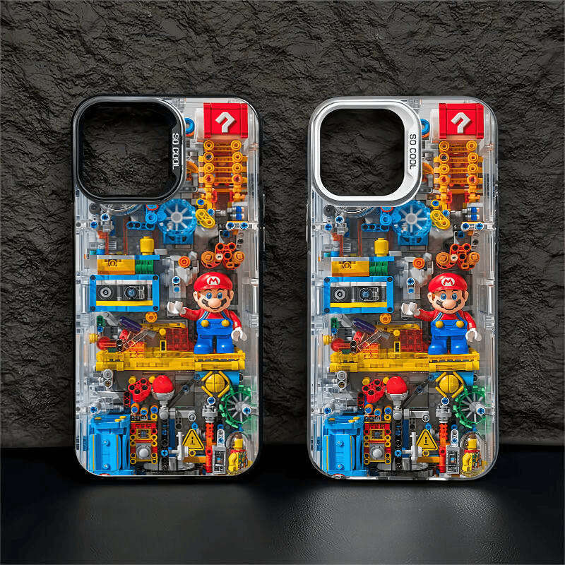 Mechanical Mario Compatible With Apple 17 Phone Iphone 16/13 Silver Case 15/14 Plus Trendy 12 Shockproof