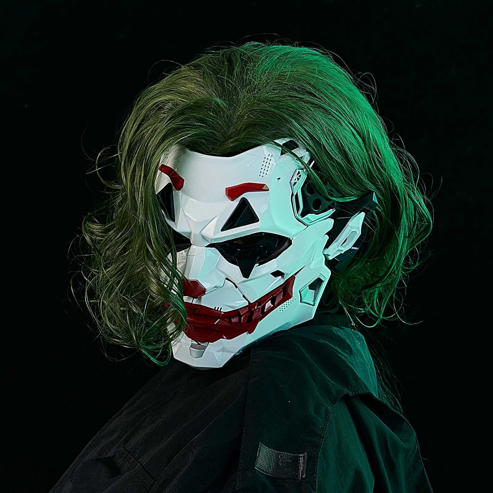 Joker Masks Cyberpunk Masks Clown Braids 2d Cosplay Resin Custom Products Halloween Anime RolePlaying Props And Gifts ToysXJ250916