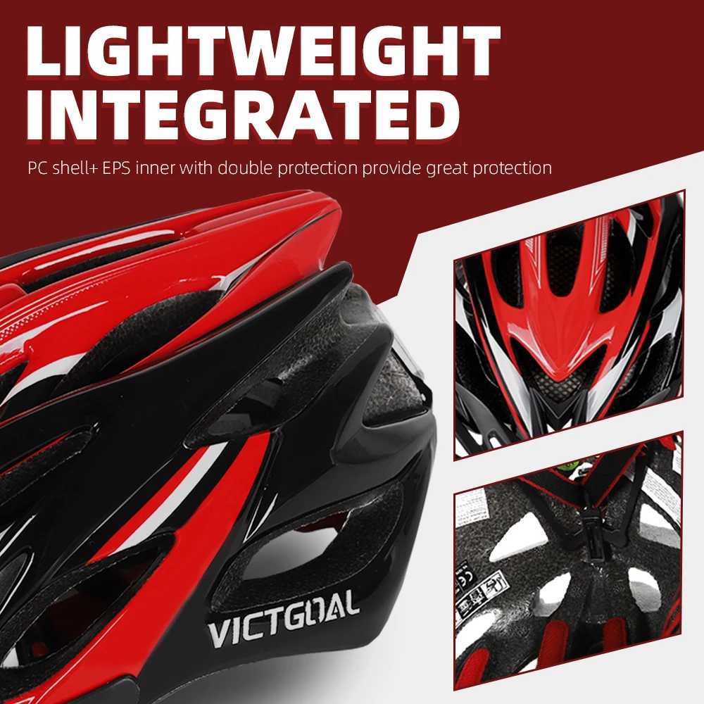 VICTGOAL Bike Helmet LED Lights Visors for Men Women Breathable Ultralight Sport Cycling Helmet MTB Mountain Road Bicycle Helmet J250916