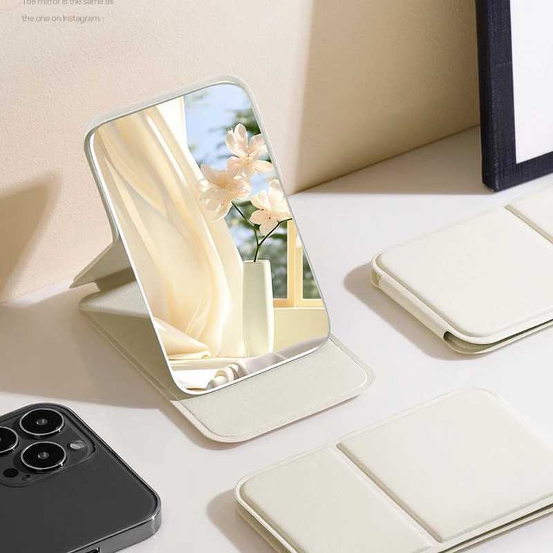 Portable Handheld Mini Makeup Mirror Dormitory Tabletop And Office Use Adjustable And Portable Folding Mirror C250916