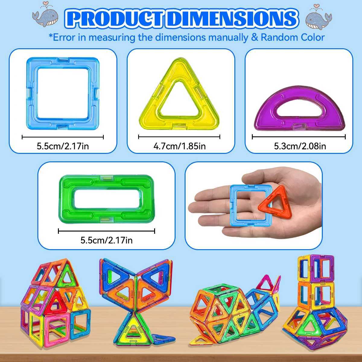 Medium Size Magnetic Building BlockDIY Magnets Toy SetKid Designer Construction Gift for ChildrenBirthday Halloween Gift Toy C250916