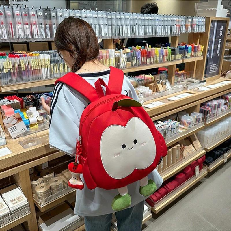 School Bags Arrivalcute Apple Backpack Cartoon Large Capacity Student Bag Travel Casualwork Clothing Lightweight