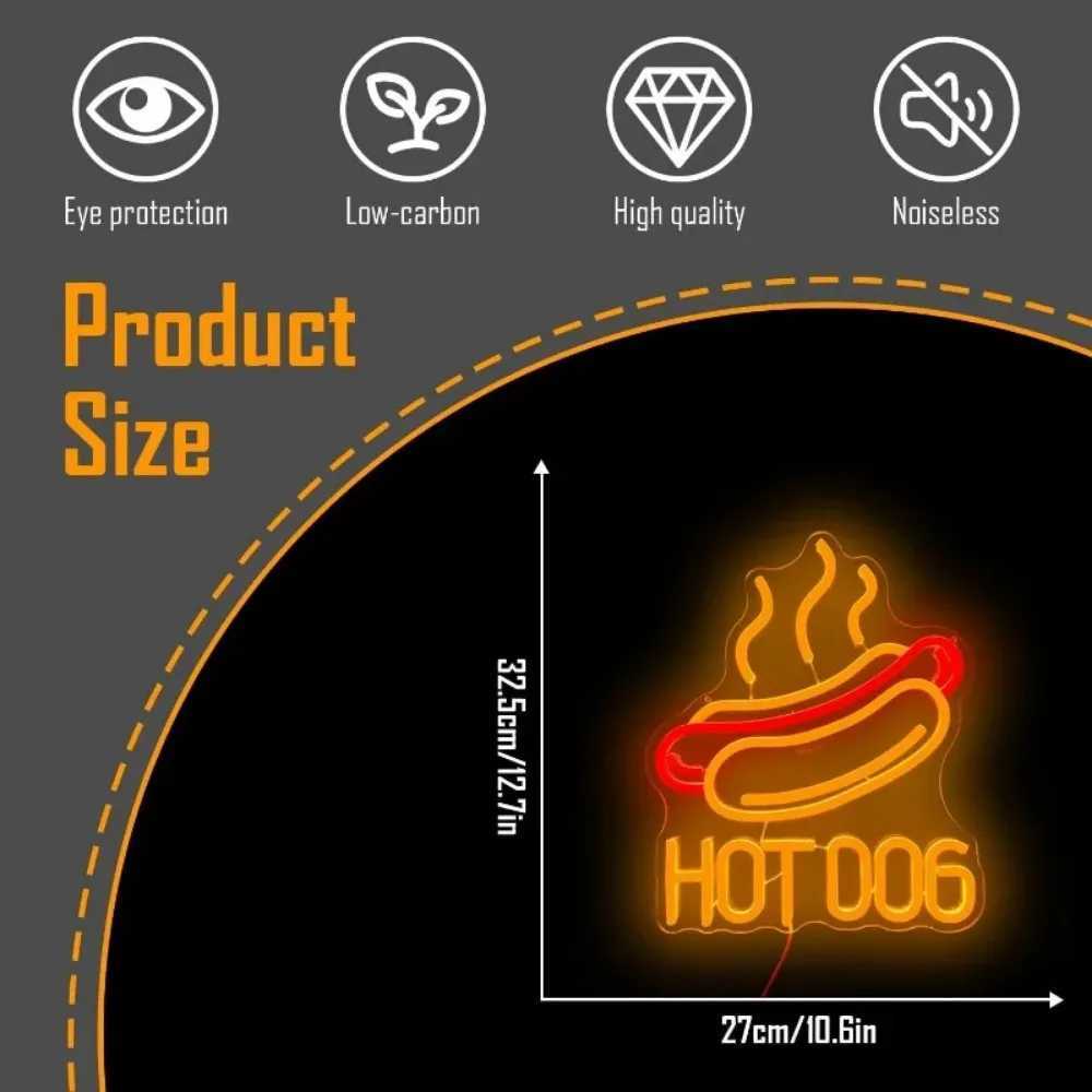 Hamburger Neon Hot Dogs Neon Pizza Burger Shop DecorHamburg LED Neon Restaurant Kitchen Shop Party Wall Decoration Y250916