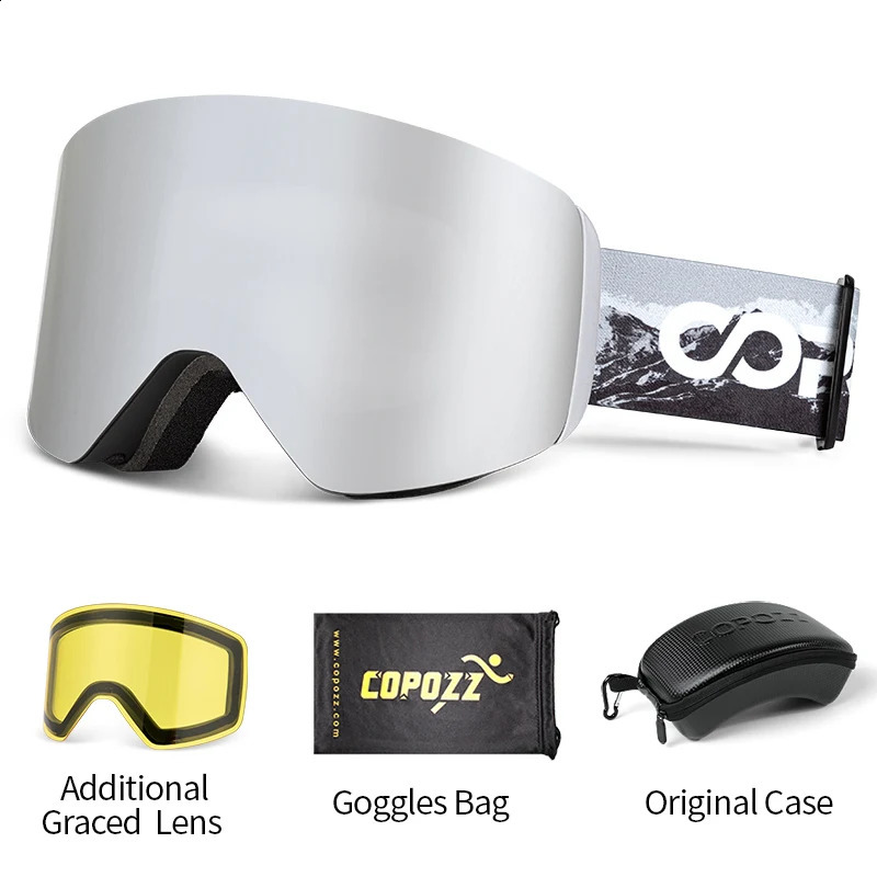 COPOZZ OTG Ski Goggle Snowboard Mask For Men Women Yellow Lens Case Eyewear Kit Cylindrical UV400 Protection Snow Glasses Adult 250916