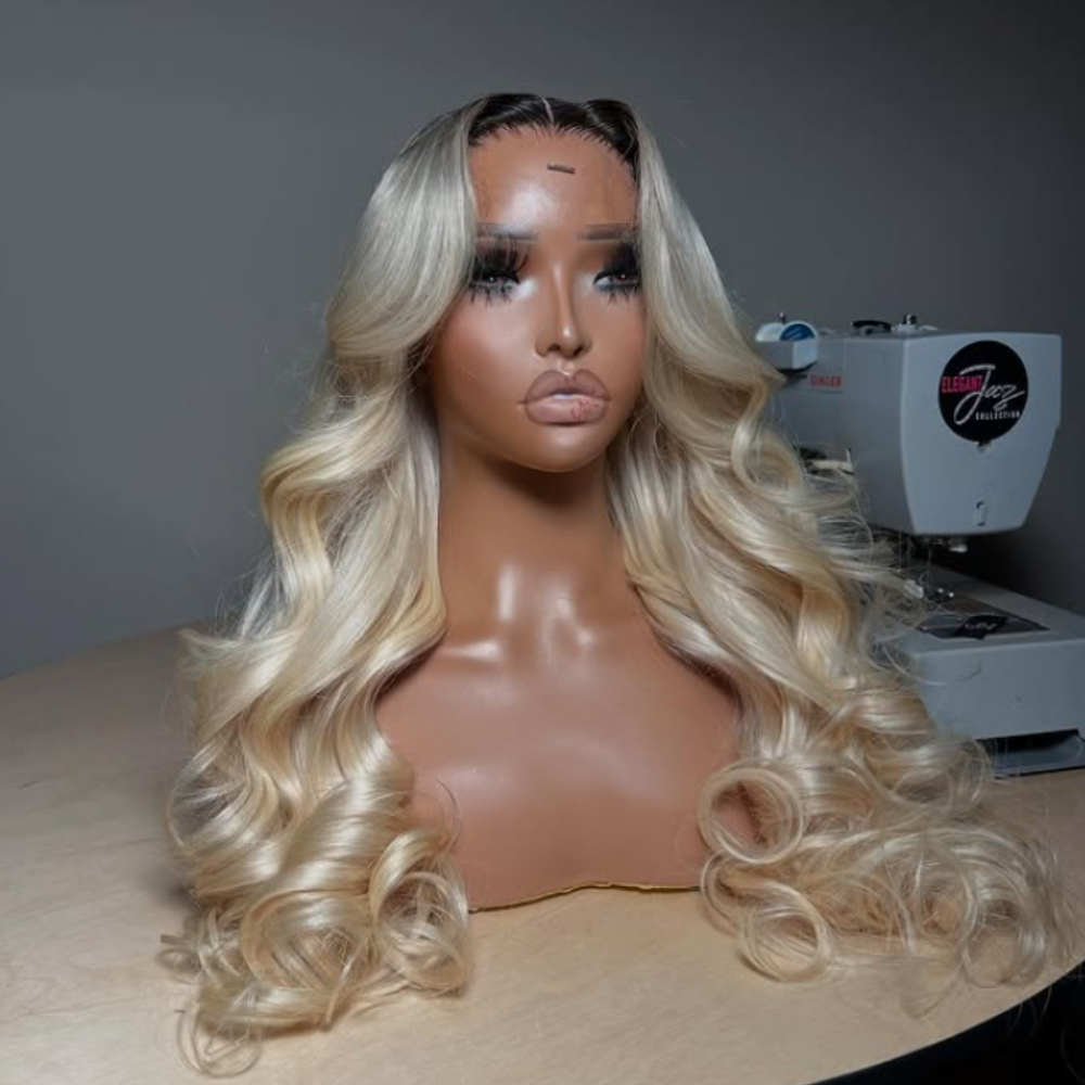 Ombre Dirty Blonde Bone Straight Lace Frontal Wig 13x6 HD Lace Human Hair Wig Ash Blonde With Dark Roots 13x4 Lace Front Wigs Brazilian Hair On Cleara