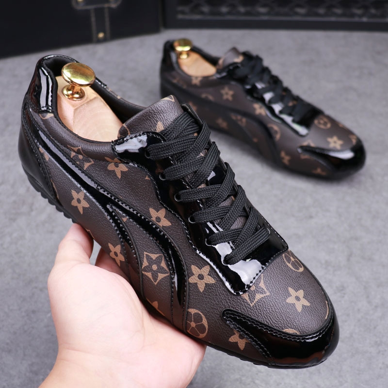 Designer Shoes 2025 New Style Casual Shoes Driving Light Printed Men's Shoes Patent Leather flat Retro Leather shoes Free shipping