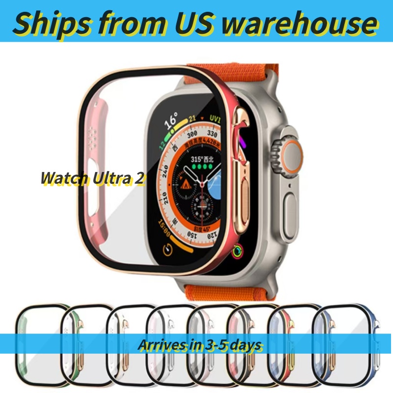 US Stock for Smartwatch Ultra2 Series Protective Case Accessories, Dial 49mm Wireless Bluetooth Sports Silicone Protective Case