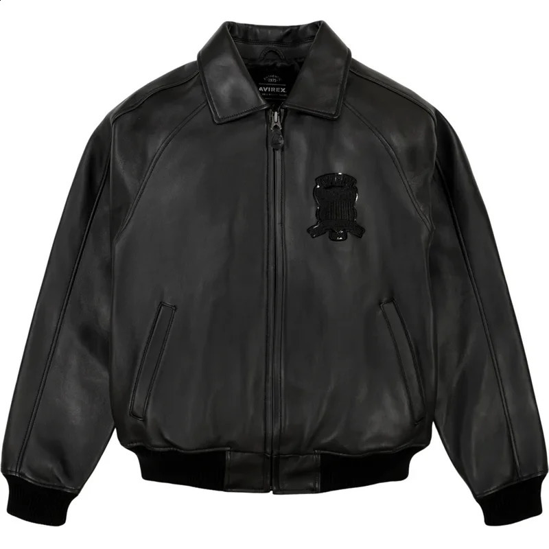 ArrivalsMens Real Lamb Leather Jacket American Size Classic Military Antique Autumn Bomber Coat 250915